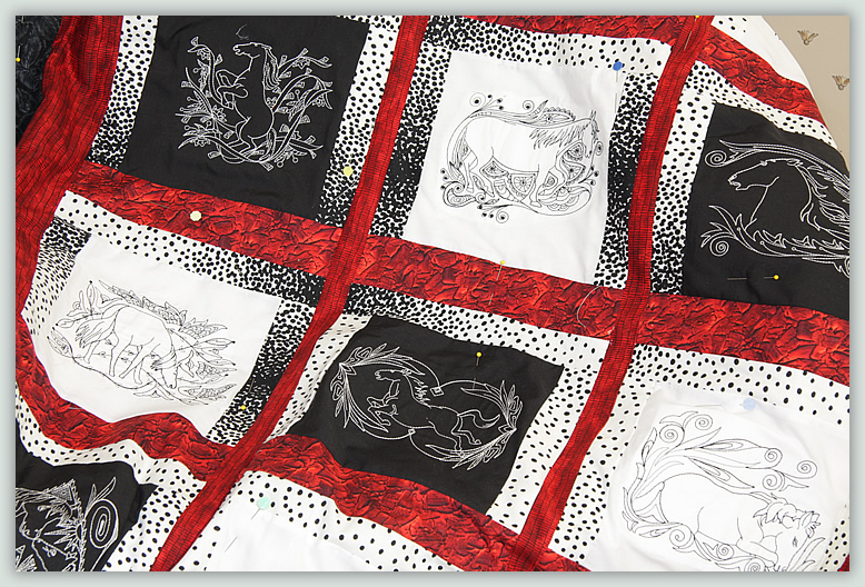 BFC1125 Decorative Element Series Blackwork Horses